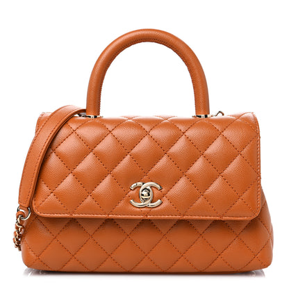 Chanel Caviar Quilted Mini Coco Handle Flap Light Brown 1 of 8