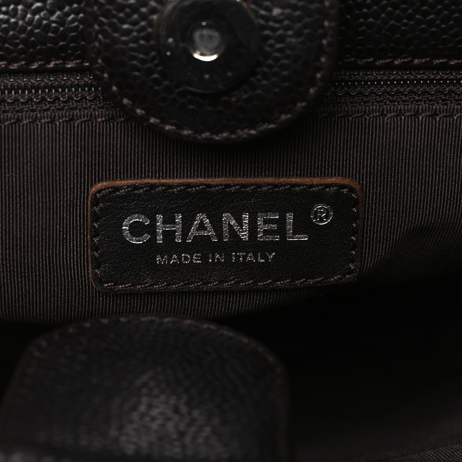 Chanel Caviar Quilted Petit Shopping Tote PST Dark Brown 6 of 12