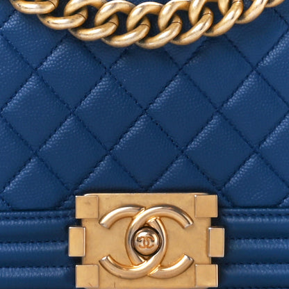 Chanel Caviar Quilted Medium Boy Flap Blue 8 of 10