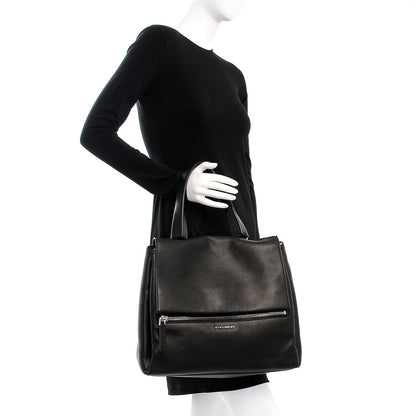 Givenchy Waxy Grained Calfskin Medium Pandora Pure Flap Bag Black 2 of 10