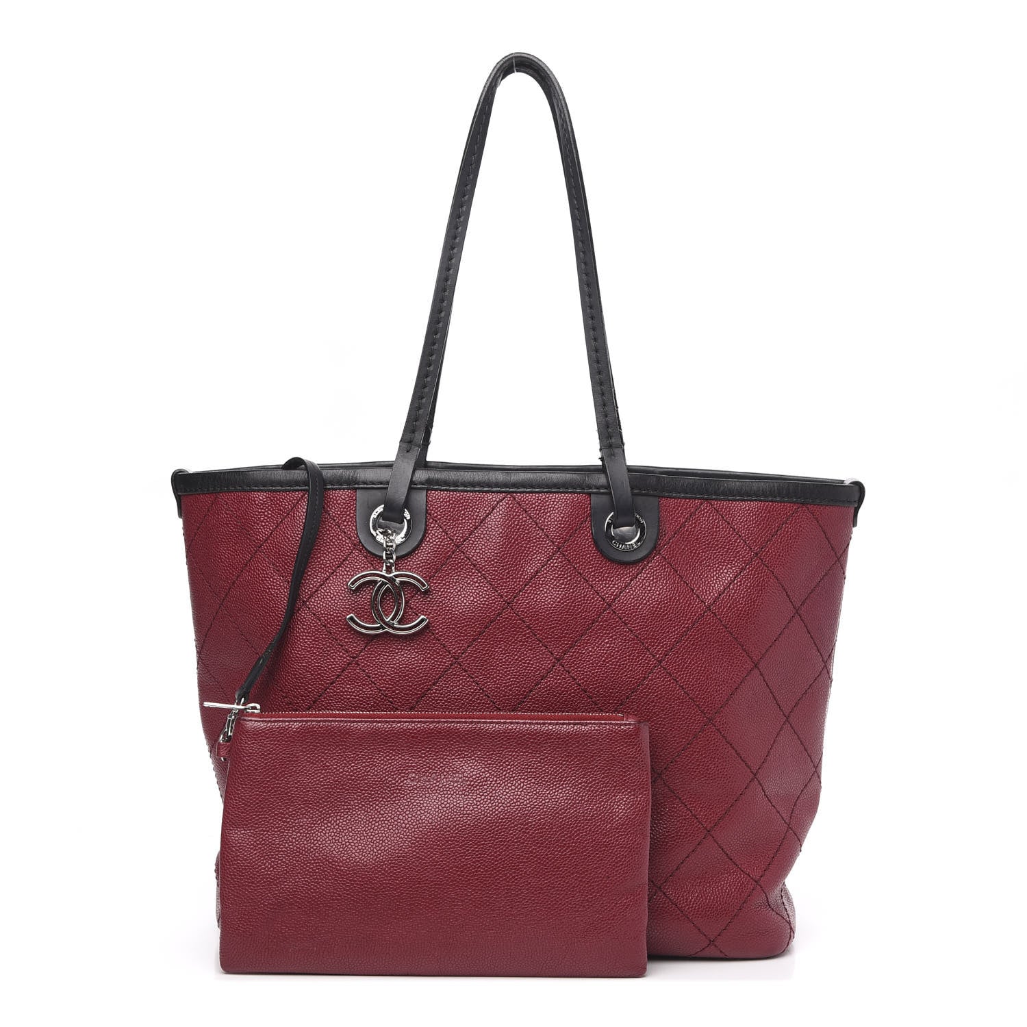 Chanel Grained Calfskin Shopping Fever Tote Red 1 of 12