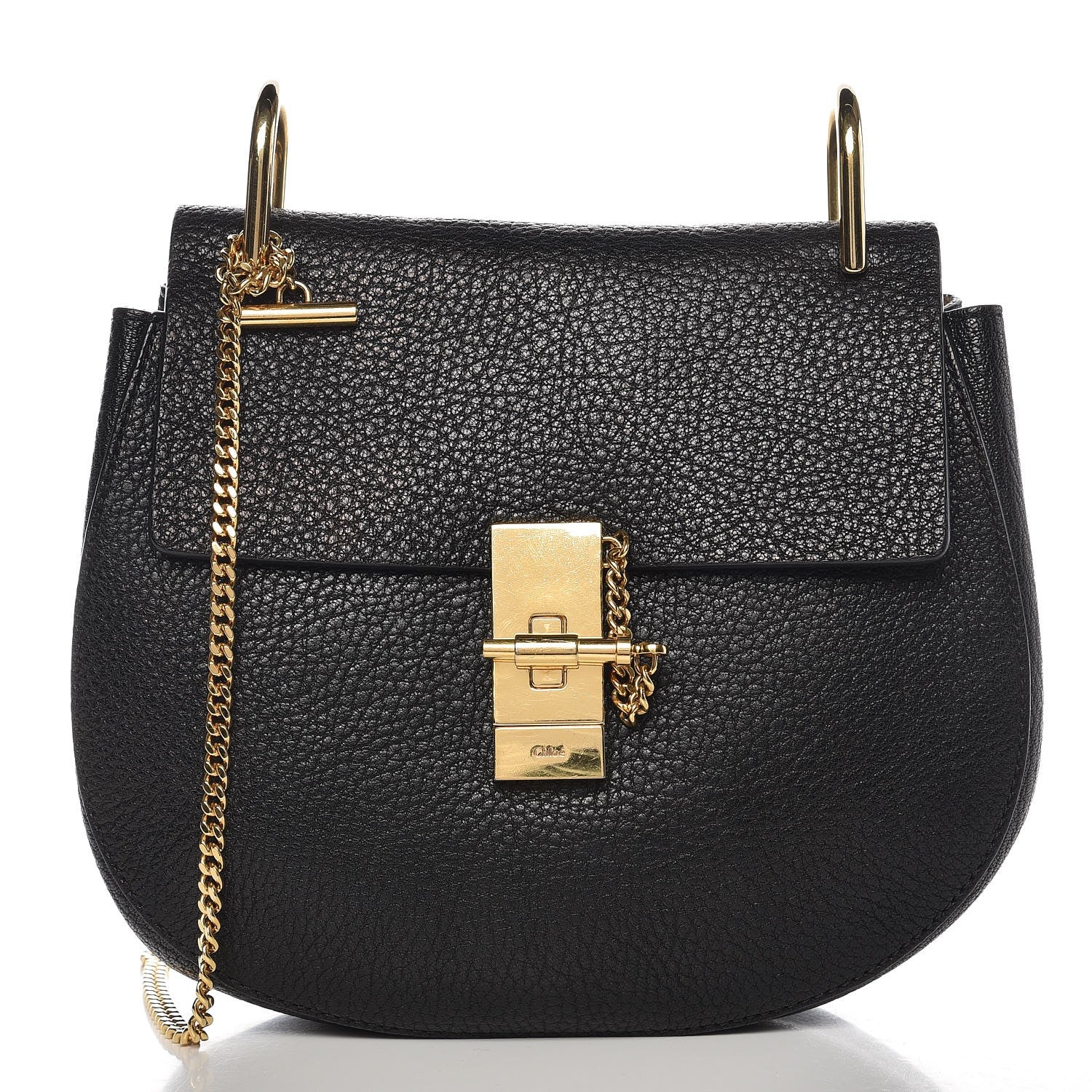 Chloe Grained Lambskin Drew Shoulder Bag Black 1 of 9