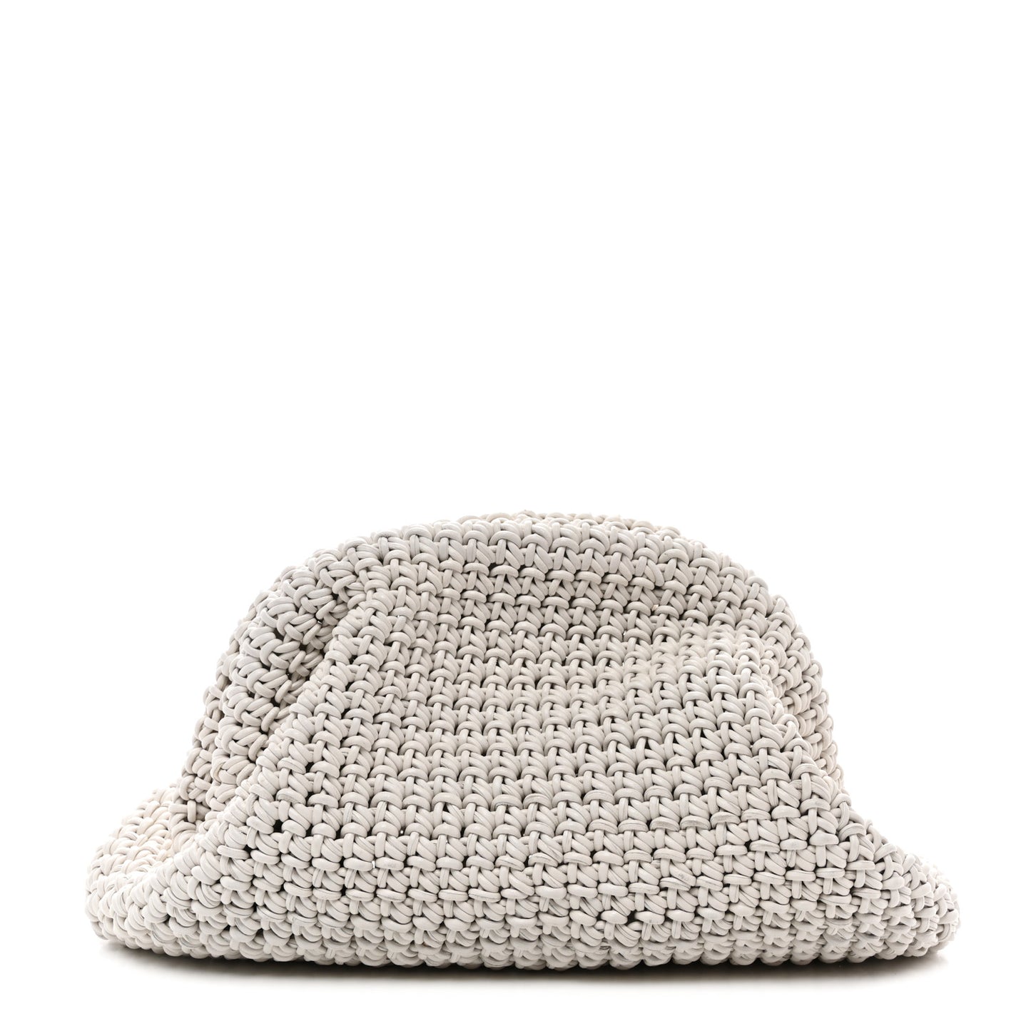 Calfskin Crochet Medium The Pouch Clutch Bianco