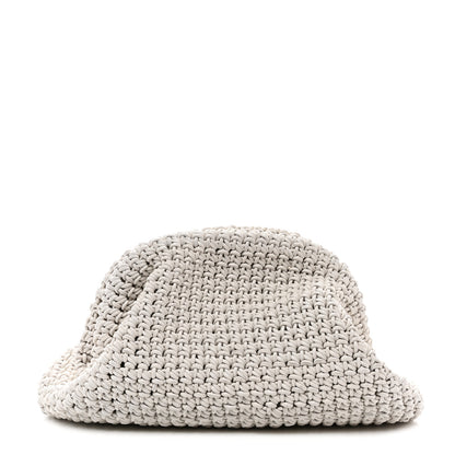 Bottega Veneta Calfskin Crochet Medium The Pouch Clutch Bianco 1 of 6