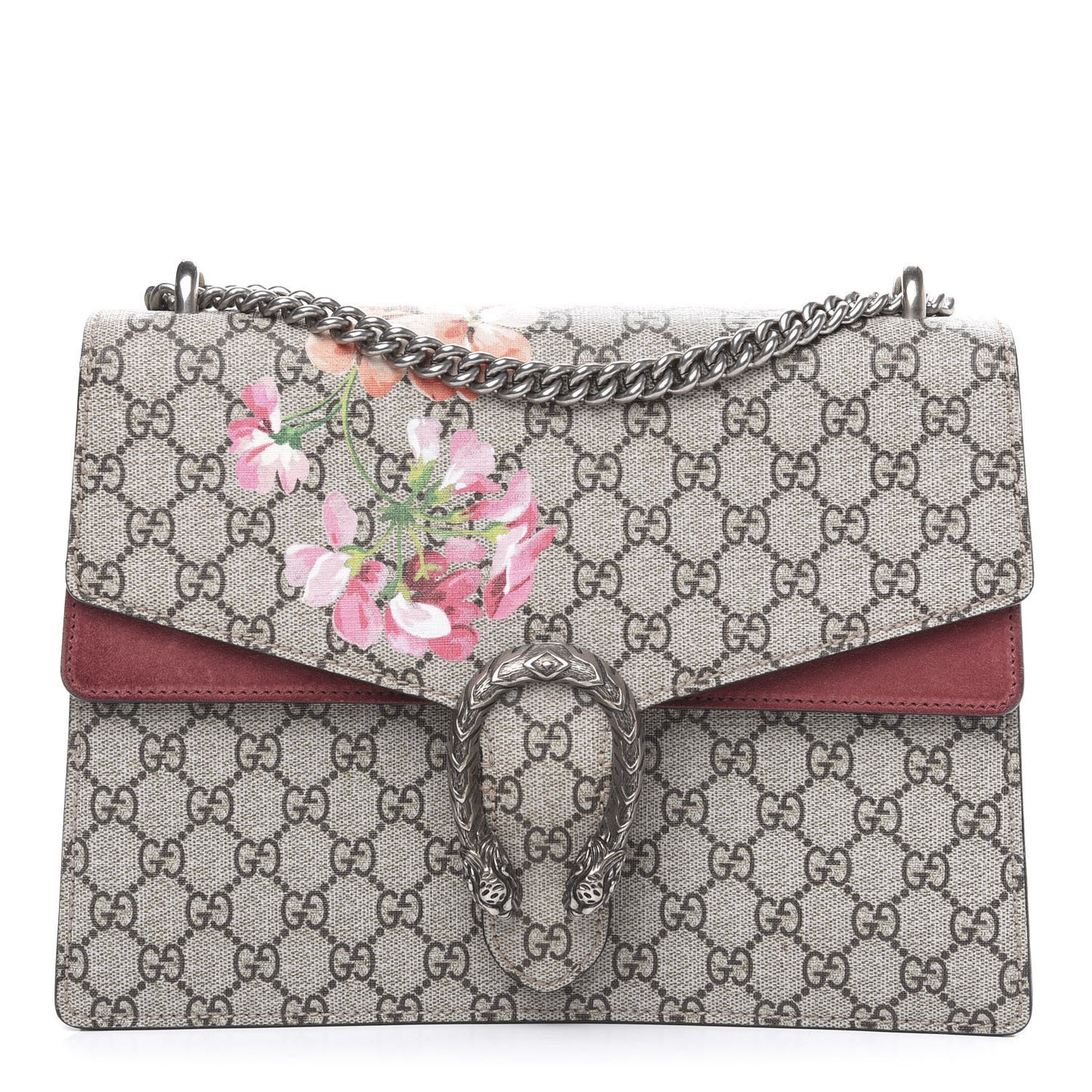 GG Supreme Monogram Blooms Medium Dionysus Shoulder Bag Beige Multicolor Dry Rose