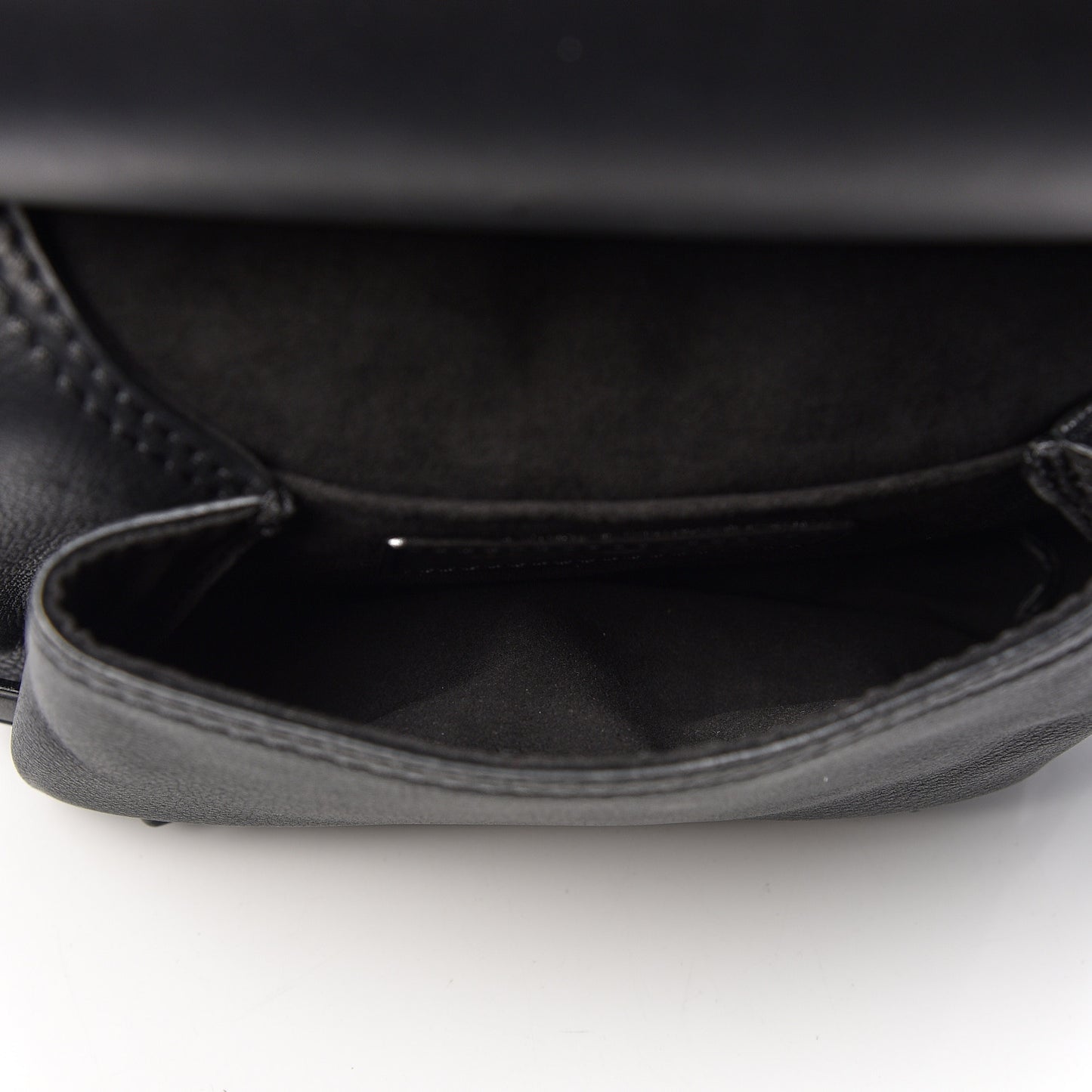 Calfskin Large Bridle Saddle Bag Black