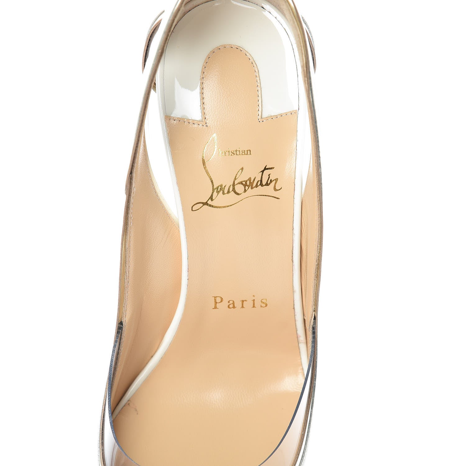Christian Louboutin Patent PVC Specchio Cosmo 554 100 Pumps 37 Snow 7 of 9