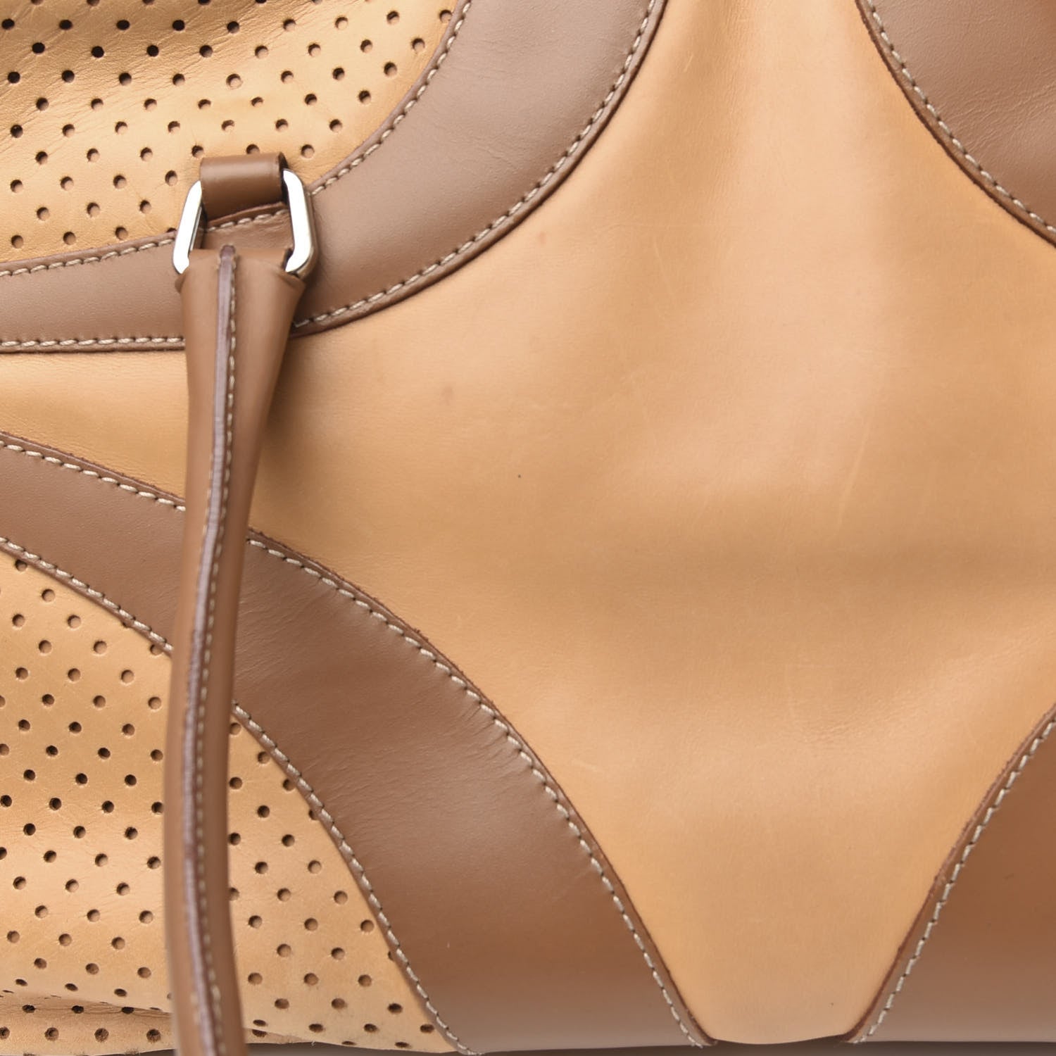 バッグ 00s vintage prada vitello drive handbag Prada Vitello Drive Perforated Bowling Bag Naturale 663223