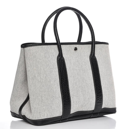 Hermes Buffle Skipper Toile Garden Party 36 MM Tote Black 3 of 6