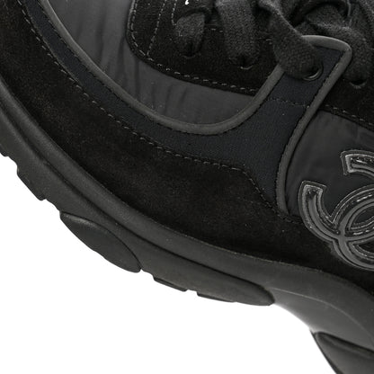 Chanel Fabric Calfskin Suede CC Sneakers 36 Black 8 of 15