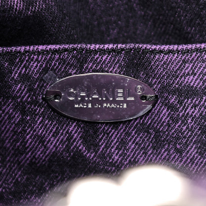 Chanel Denim Quilted Large 31 Denimpression Shopping Bag Purple Black 7 of 8