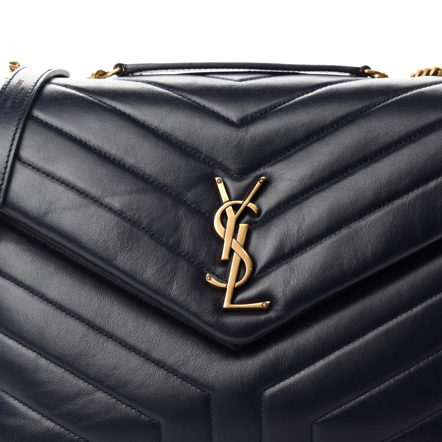 Saint Laurent Calfskin Y Quilted Monogram Medium Loulou Chain Satchel Medium Blue 9 of 11