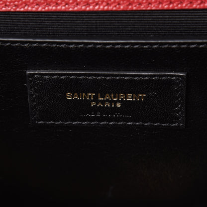Saint Laurent Grain De Poudre Medium Monogram Kate Satchel Red 7 of 10