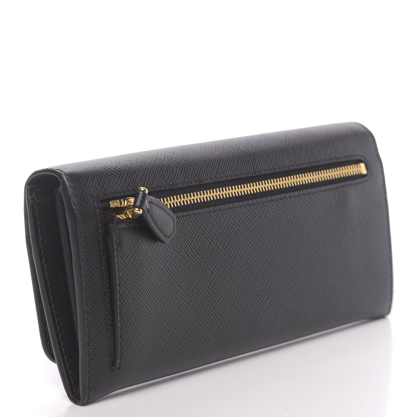 Saffiano Continental Flap Wallet Black