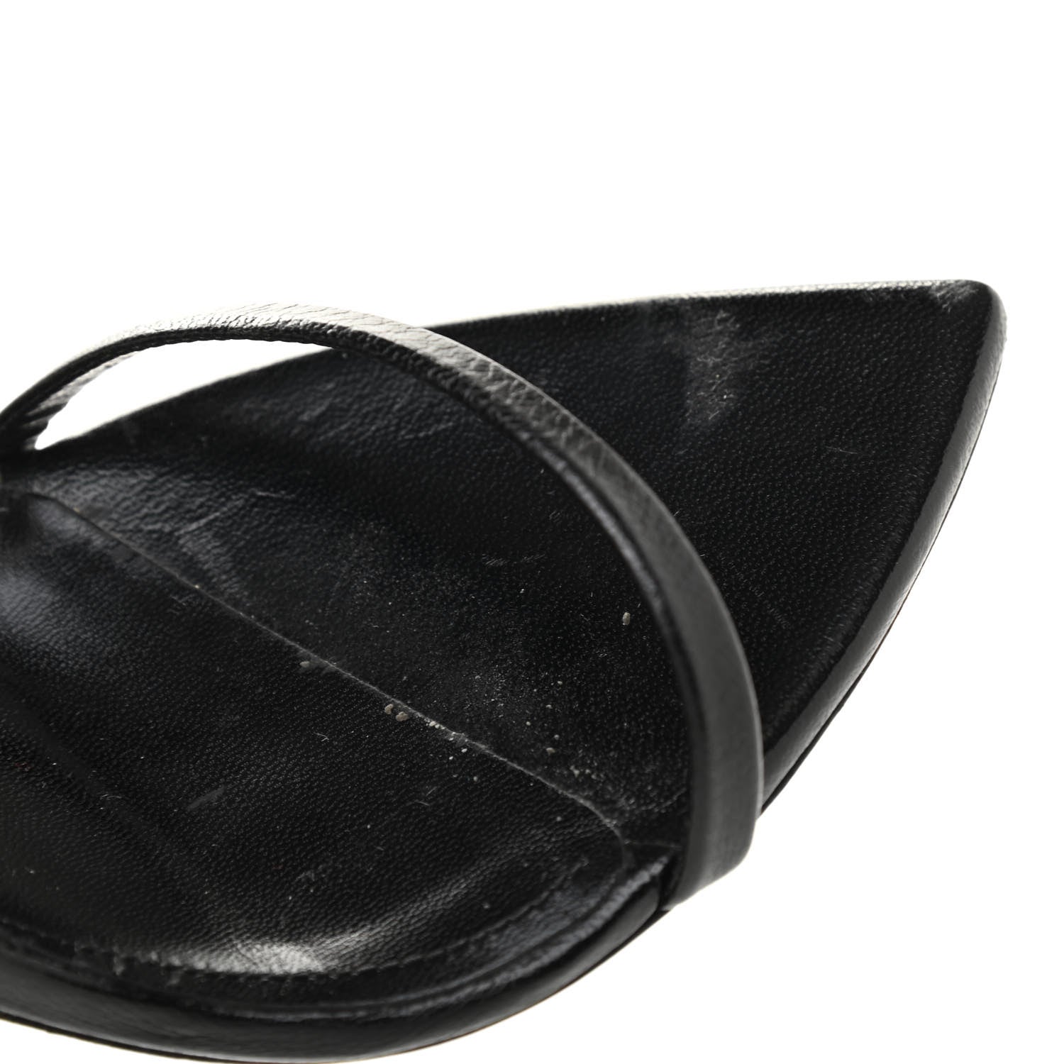 Saint Laurent Feather Embellished Calfskin Talitha Ankle-Wrap Sandals 36 Black White 11 of 12