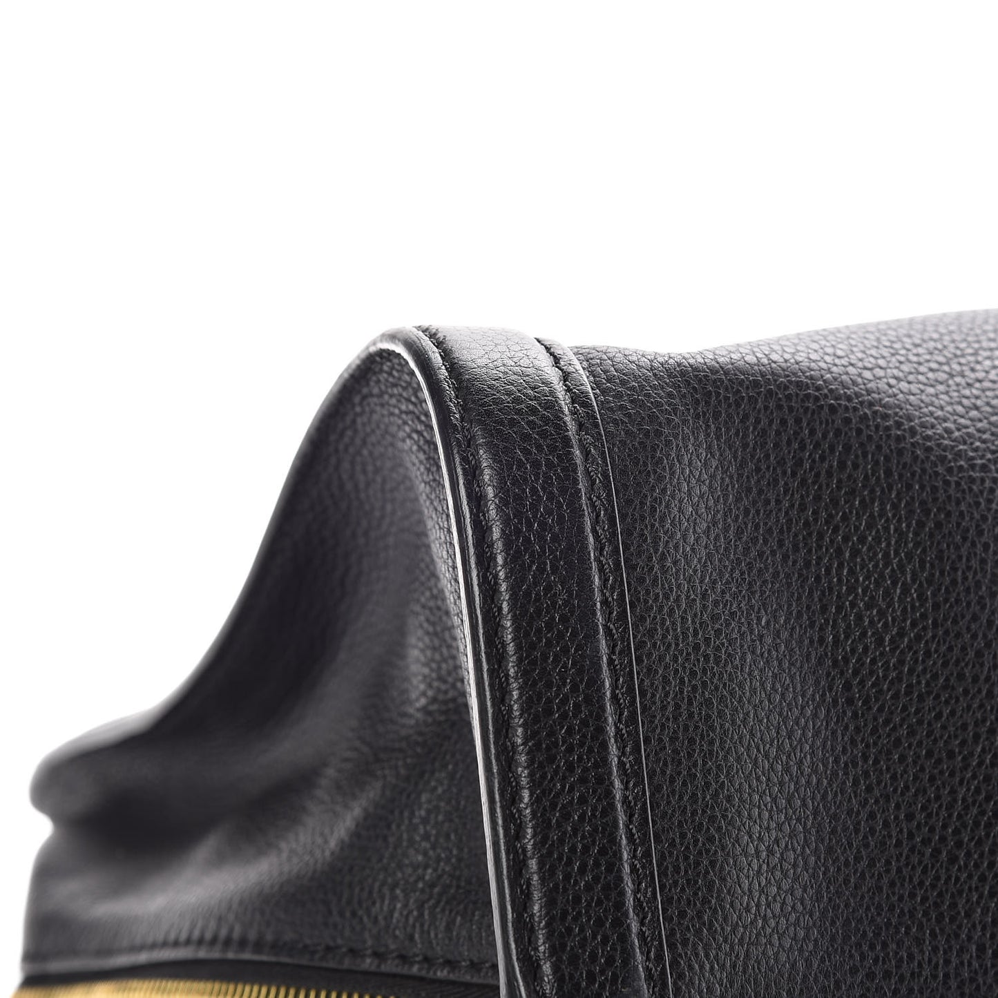 Pebbled Calfskin Large Skull Padlock Zip Around Tote Black