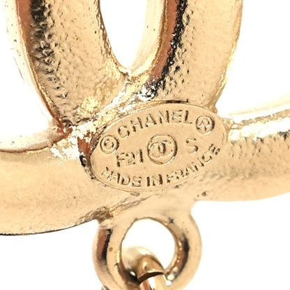 Chanel Crystal Resin CC Drop Earrings Gold Black Yellow 4 of 5
