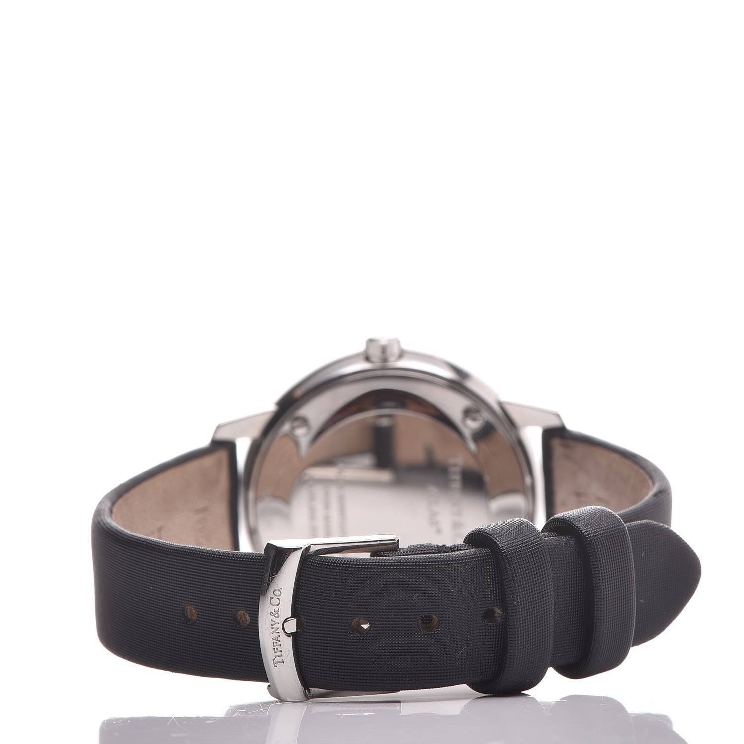 Tiffany Stainless Steel Satin Diamond Bezel 31mm Atlas 2-Hand Quartz Watch Black 4 of 9