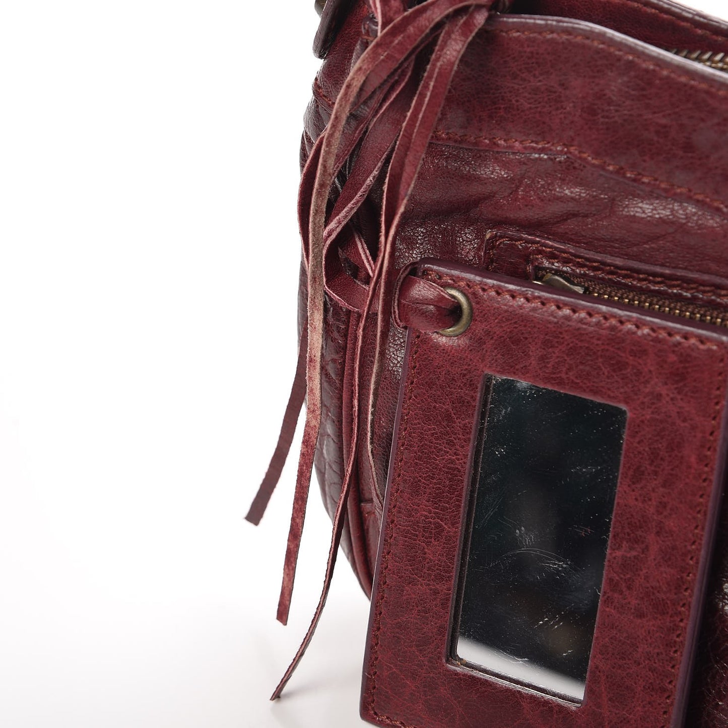Agneau Classic Hardware Shoulder Bag Bordeaux
