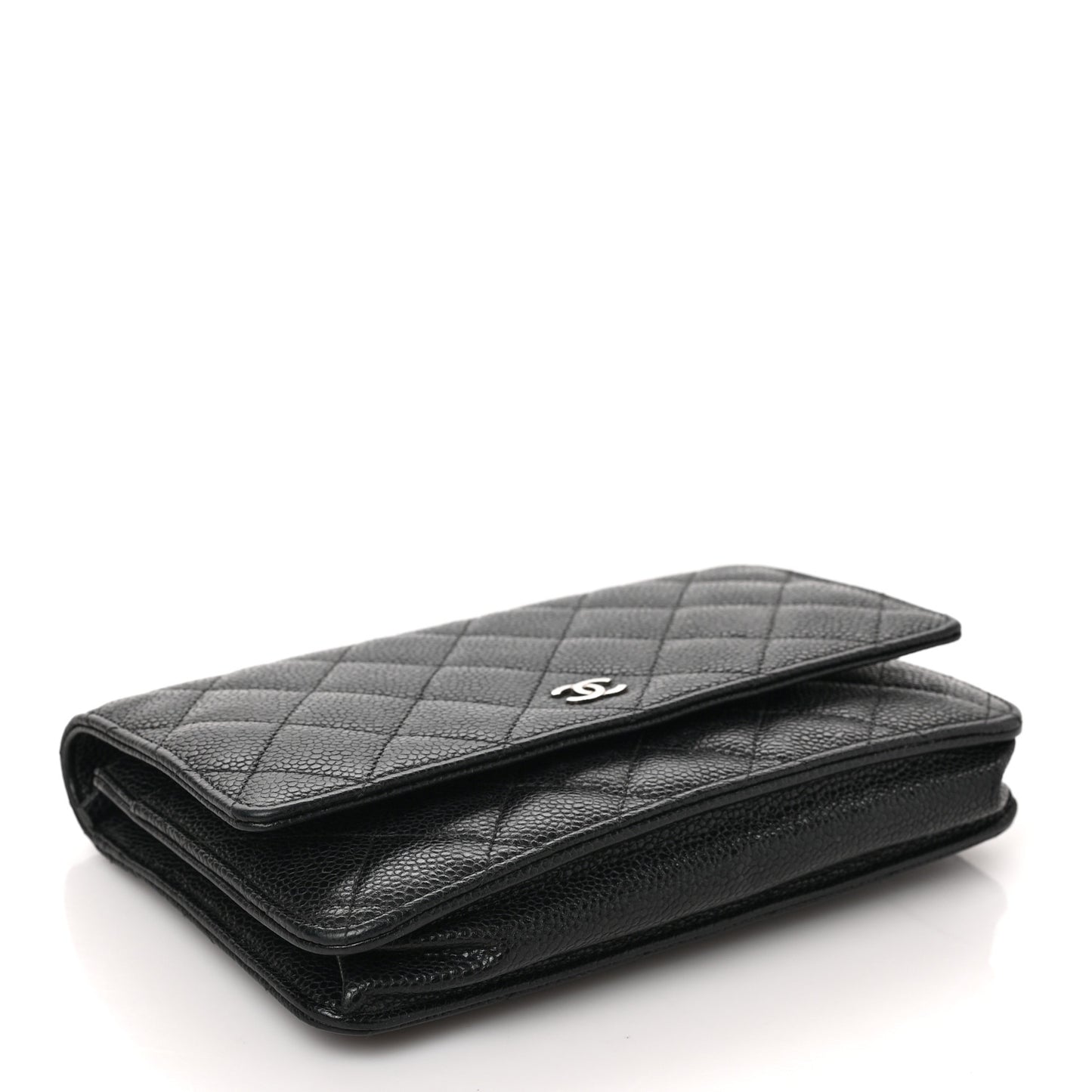 Caviar Quilted Wallet on Chain WOC Black