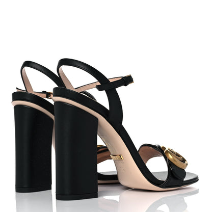 Gucci Lifford Calfskin GG Marmont Ankle Wrap 105mm Sandals 36 Black 4 of 8