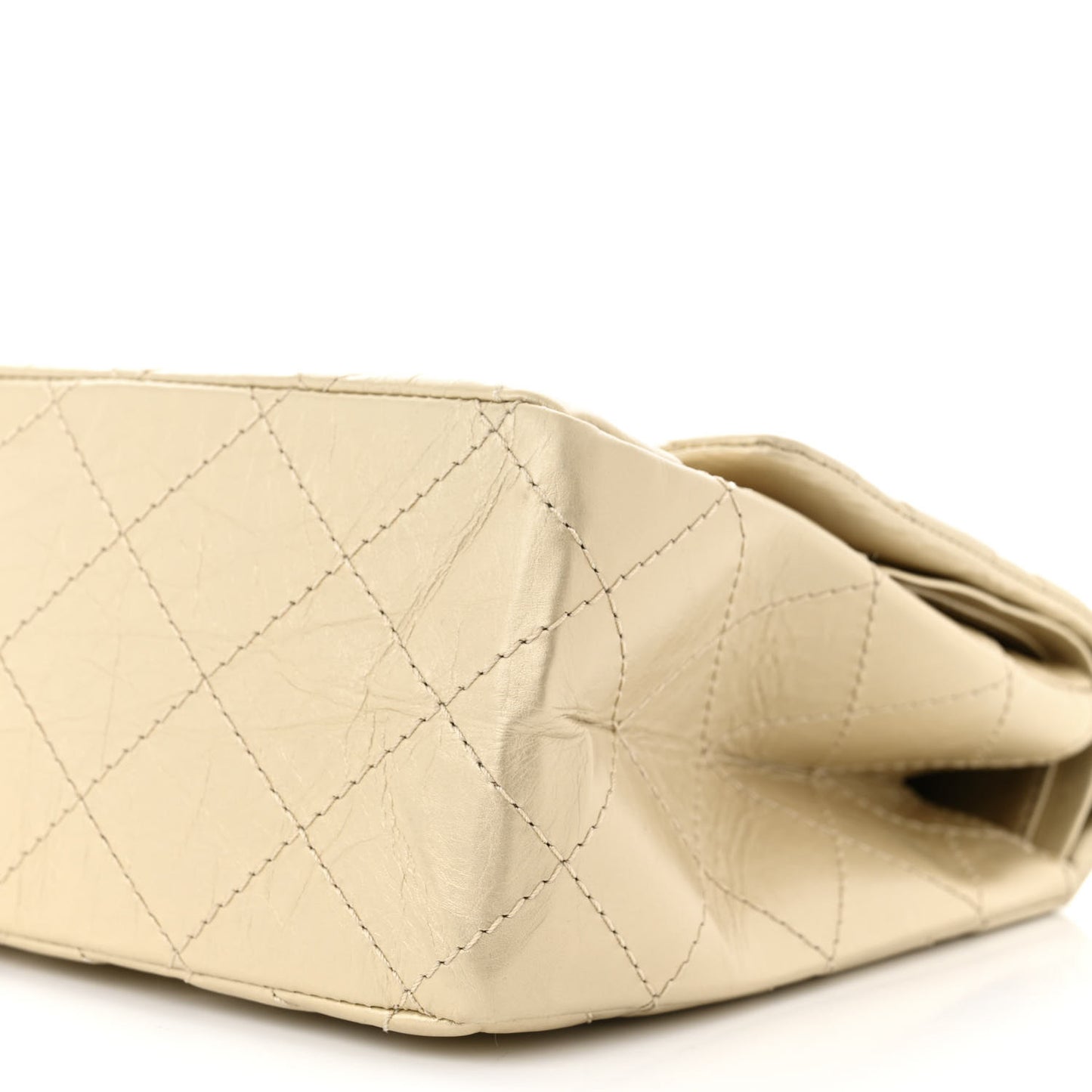 Metallic Aged Calfskin Quilted 2.55 Reissue 226 Flap Pale Gold