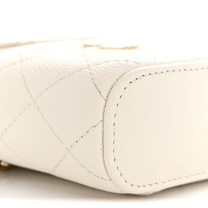 Chanel Caviar Quilted Small Handle With Care Vanity Case With Chain White 9 of 13