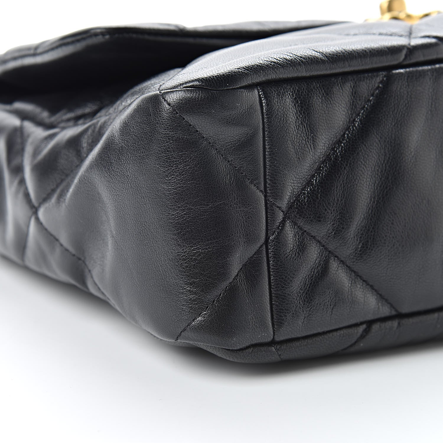 Chanel Goatskin Quilted Large 19 Flap Black 9 of 11