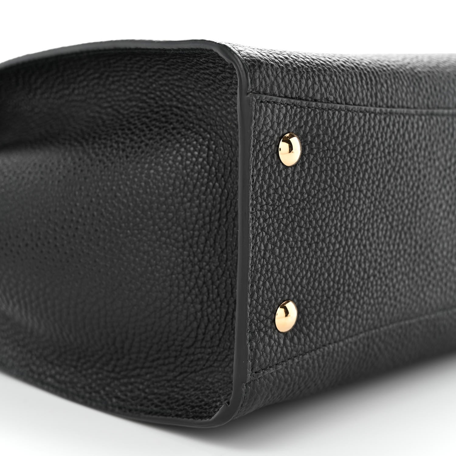 Salvatore Ferragamo Hammered Calfskin Double Handle Small Amy Tote Black 9 of 10