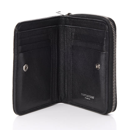 Saint Laurent Lambskin Matelasse Chevron Monogram Compact Wallet Black 5 of 7