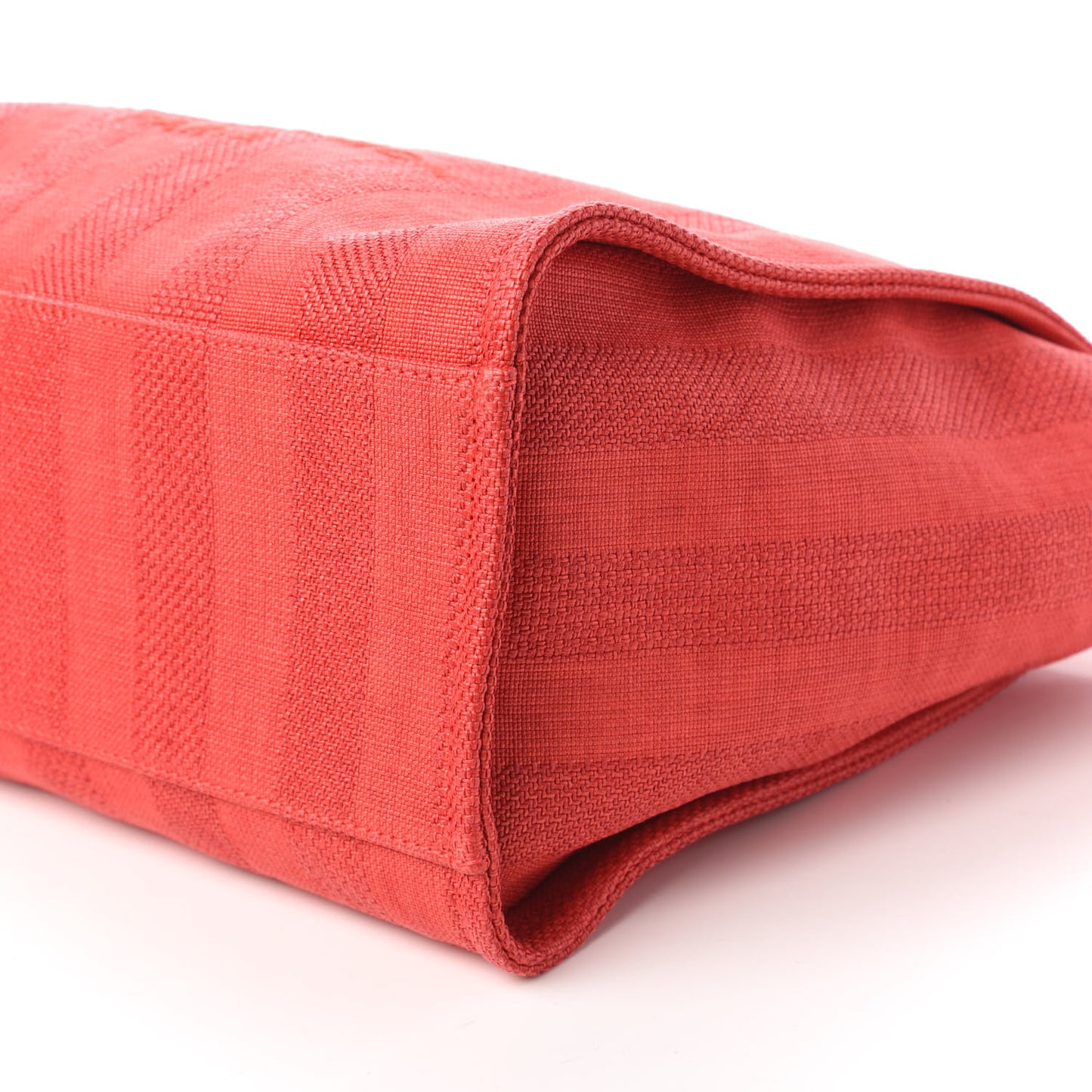 Mixed Fibers Striped Medium Deauville Tote Red