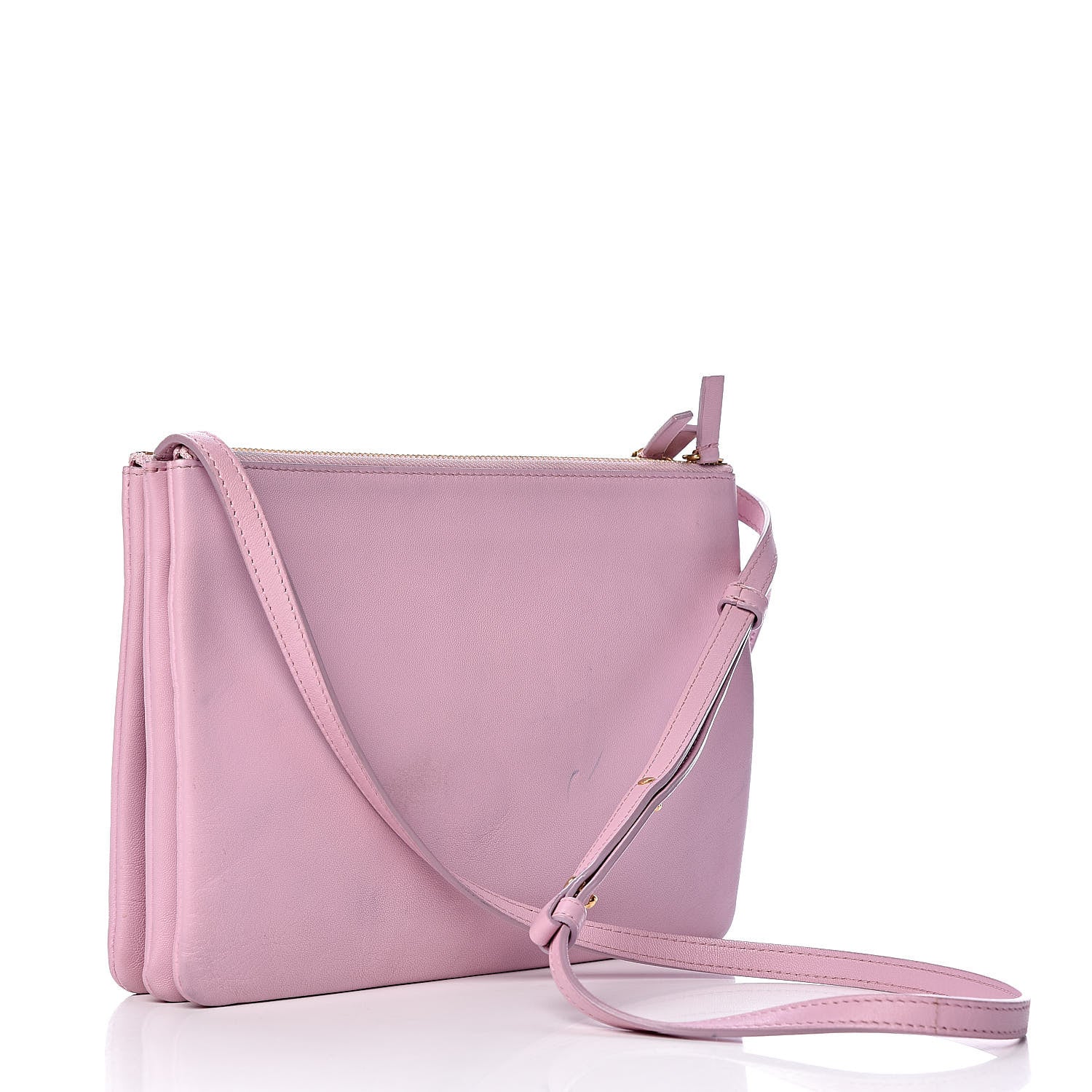 Celine Lambskin Large Trio Crossbody Bag Pink 3 of 13