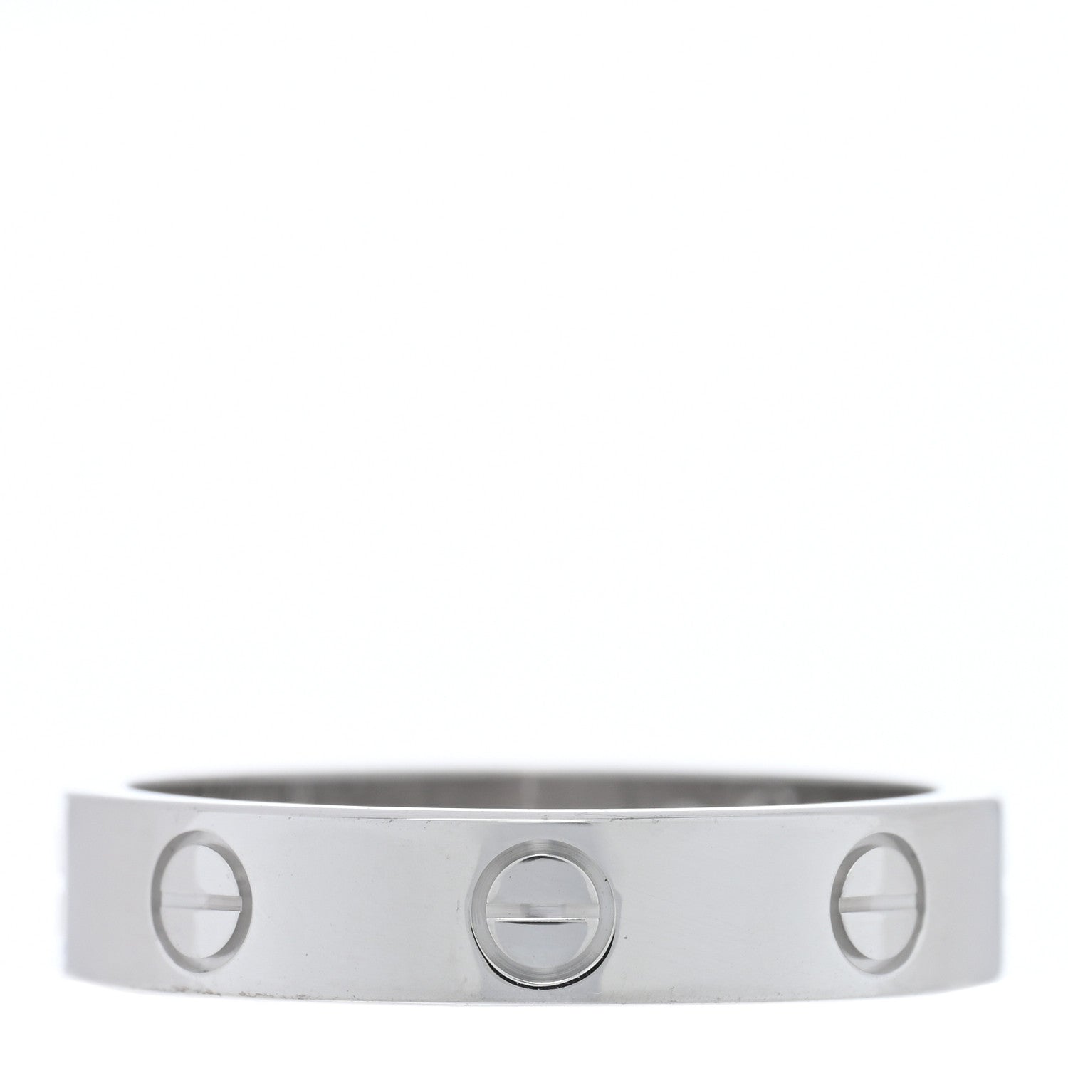 Cartier 18K White Gold Diamond 4mm LOVE Wedding Band Ring 53 6.5 3 of 4