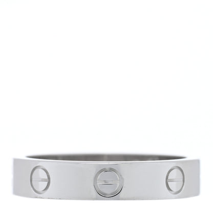 Cartier 18K White Gold Diamond 4mm LOVE Wedding Band Ring 53 6.5 3 of 4