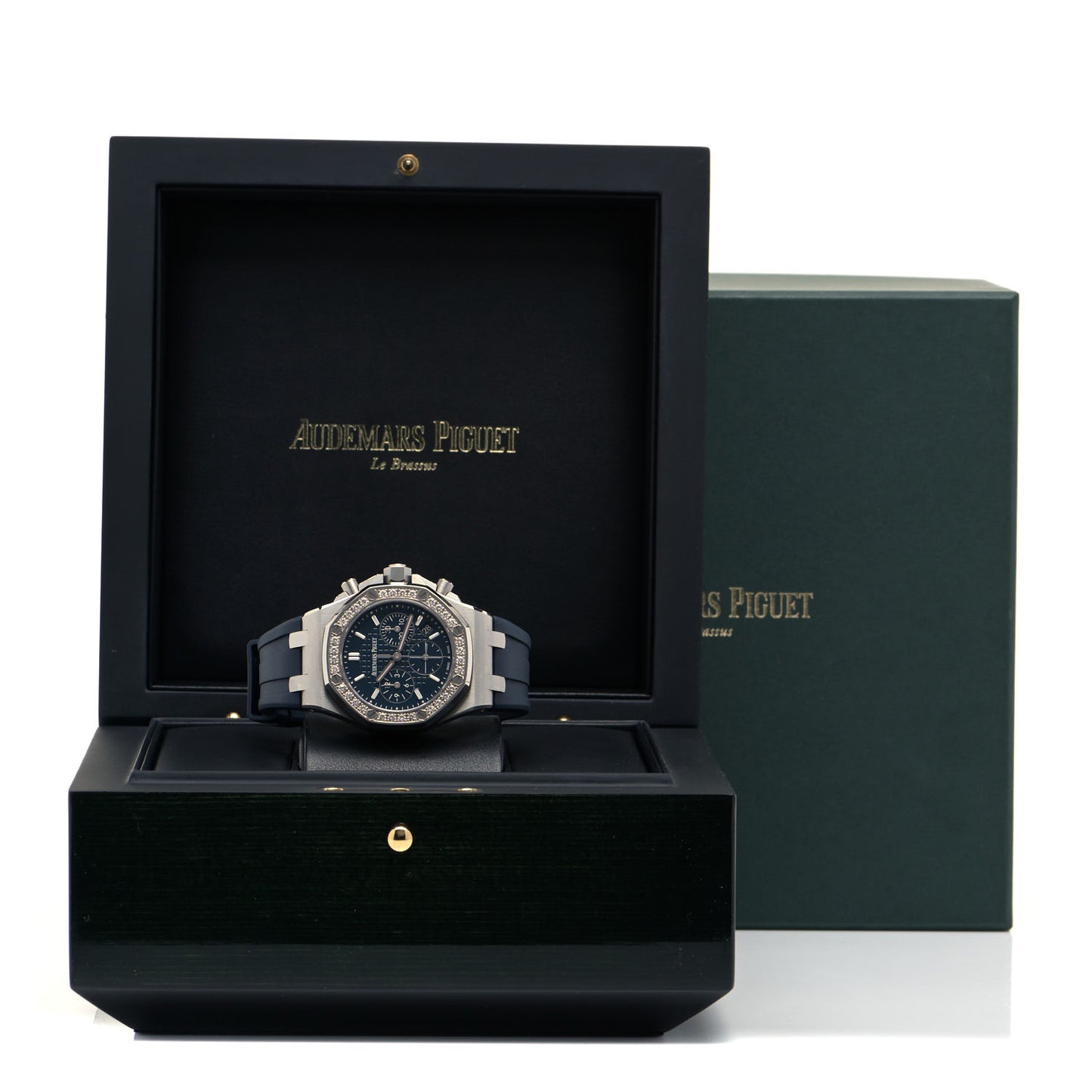 Stainless Steel Rubber Diamond 37mm Royal Oak Offshore Chronograph Automatic Watch Blue 26231ST.ZZ.D027CA.01