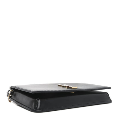 Saint Laurent Calfskin Monogram Cassandre Phone Holder With Strap Black 4 of 10