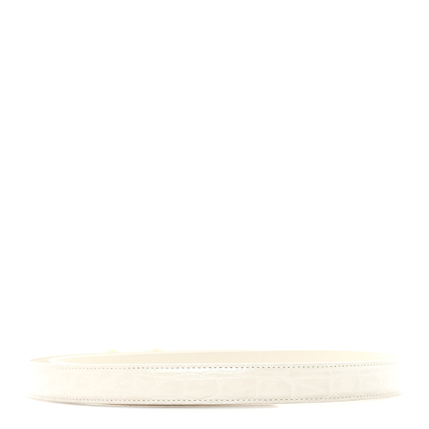 Calfskin Crocodile Embossed Maillon 20mm Cintura Belt 90 36 Crema Soft