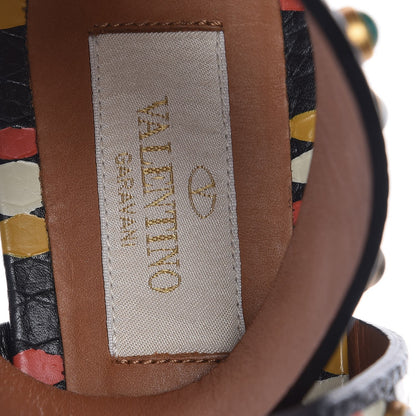 Valentino Garavani Calfskin Hand Painted Rockstud Thong Sandals 36 Black 7 of 7