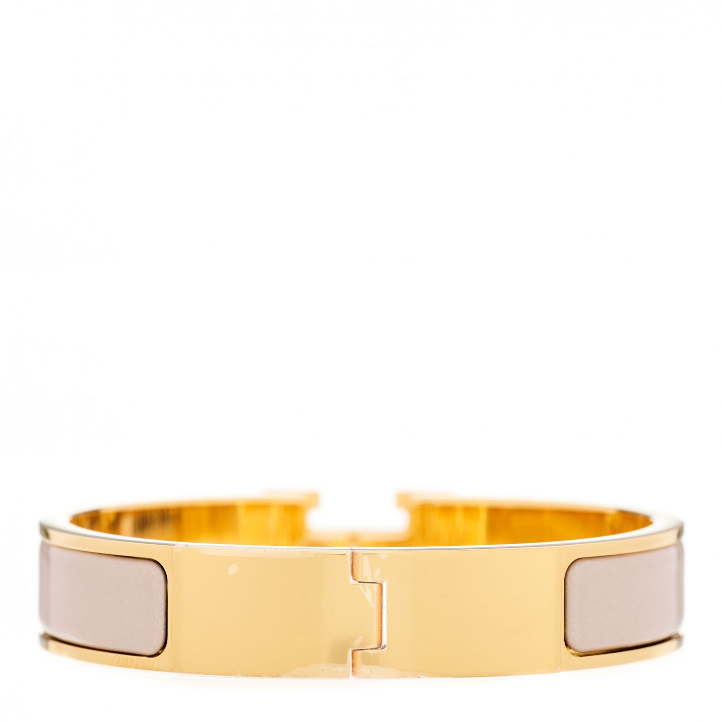 Enamel Narrow Clic Clac H Bracelet PM Marron Glace