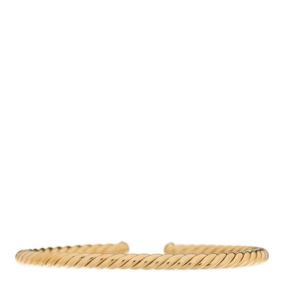 David Yurman 18K Yellow Gold 4mm Cablespira Bracelet 2 of 3
