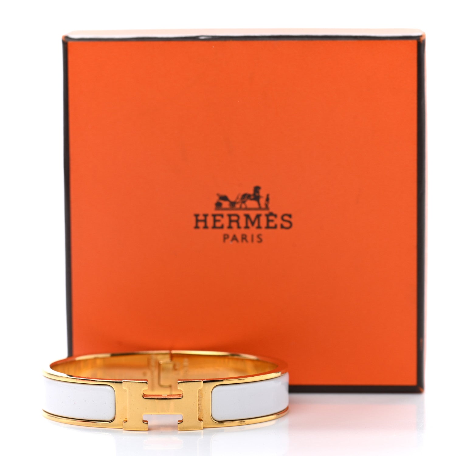 Hermes Enamel Narrow Clic Clac H Bracelet PM White 5 of 5