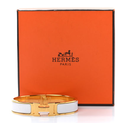 Hermes Enamel Narrow Clic Clac H Bracelet PM White 5 of 5