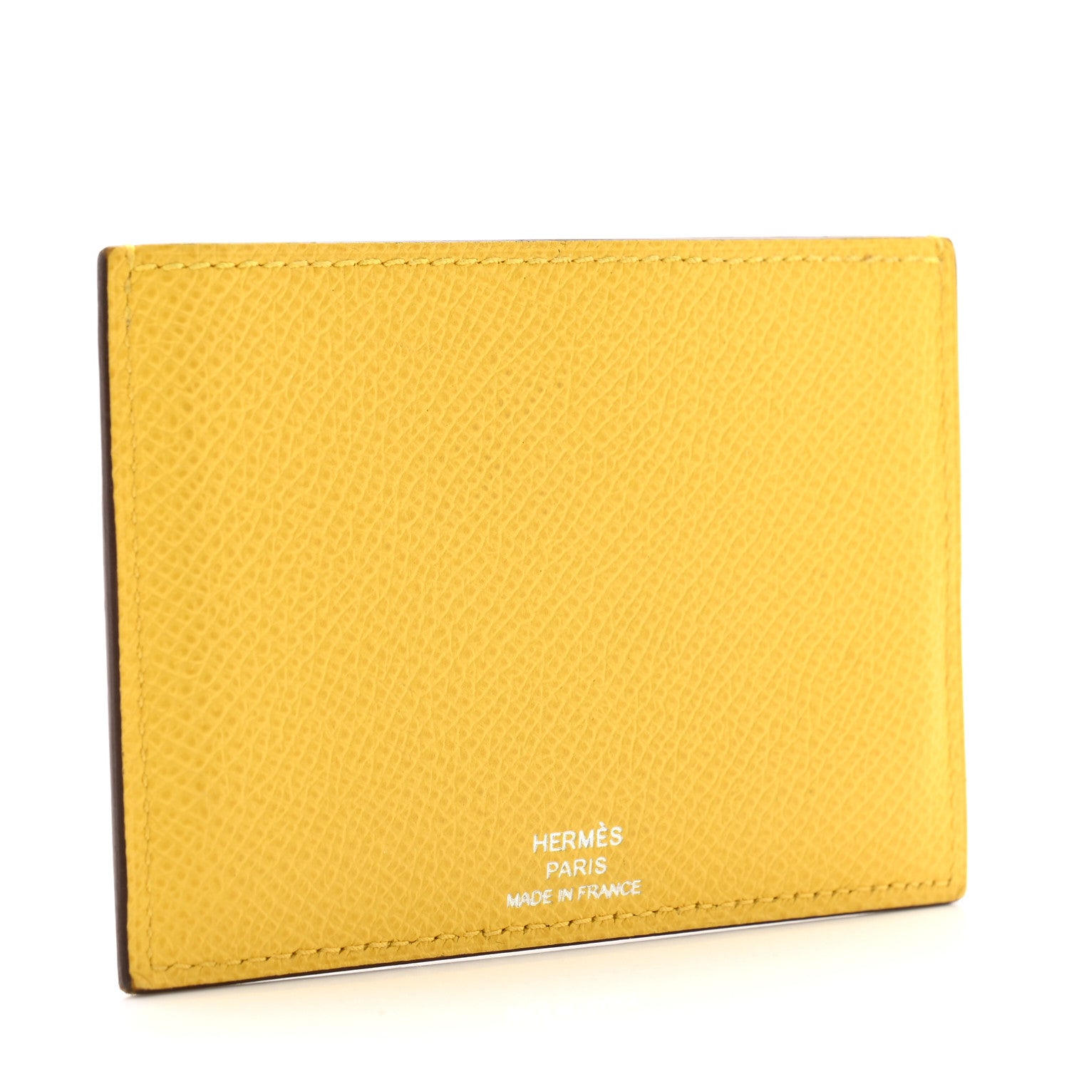 Hermes Epsom Les Petits Chevaux Card Holder Jaune De Naples Mauve Sylvestre Gold Bleu Du Nord 3 of 9