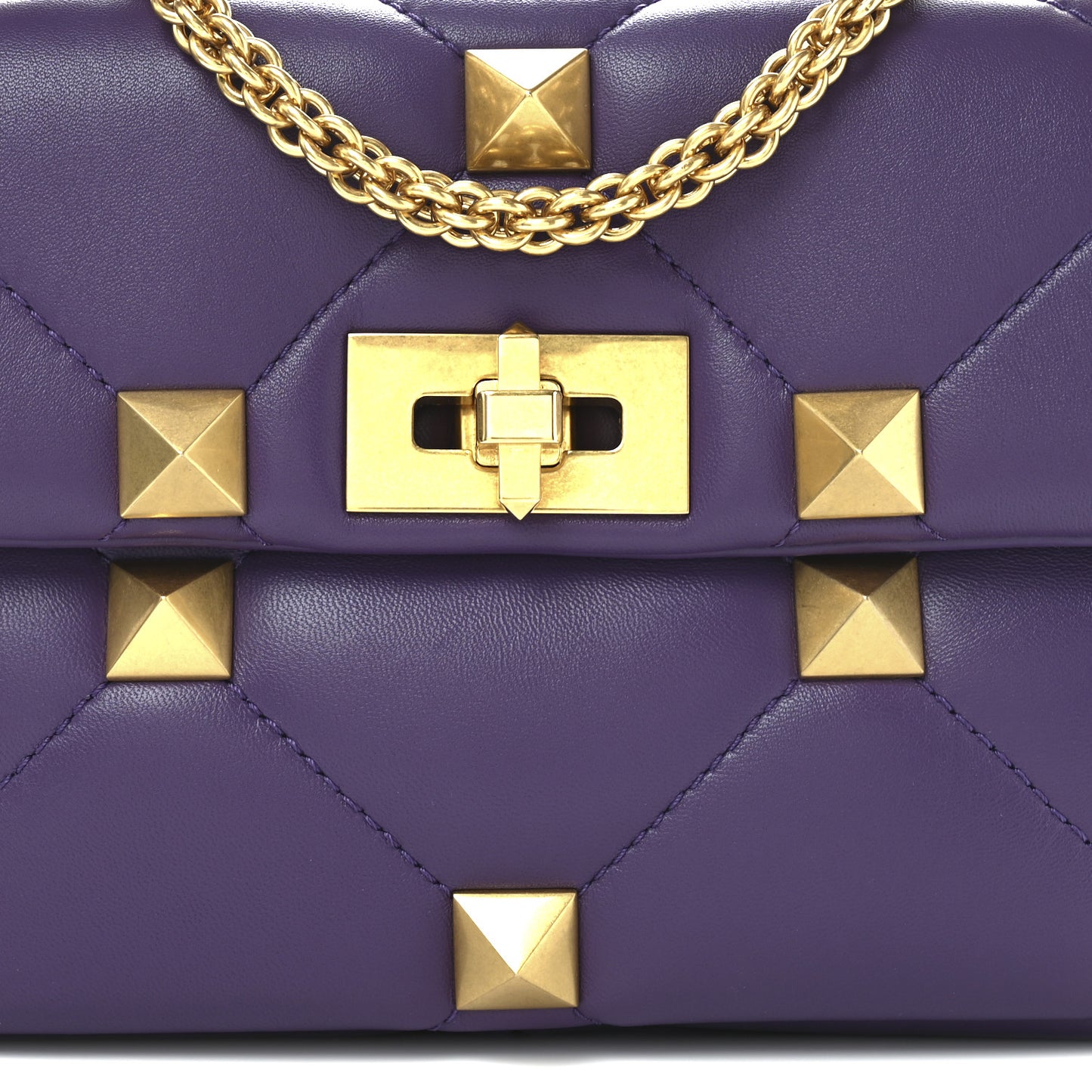 Nappa Medium Roman Stud Shoulder Bag Indian Violet