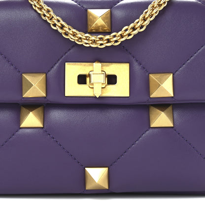 Valentino Garavani Nappa Medium Roman Stud Shoulder Bag Indian Violet 7 of 9