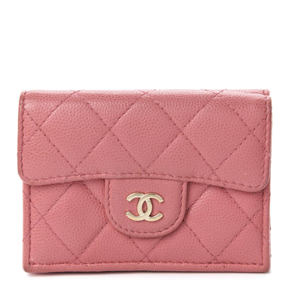 Chanel Caviar Quilted Double Flap Wallet Pink　 1 of 8
