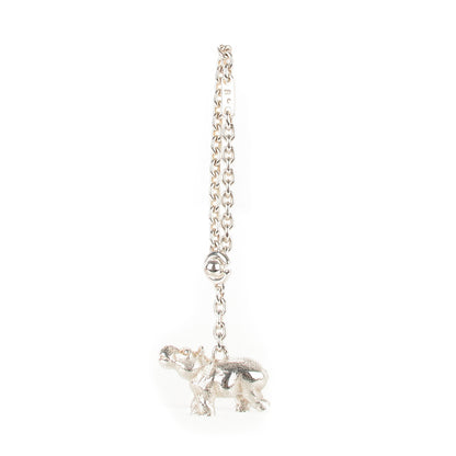 Hermes Sterling Silver Annee Des Fleuves Hippo Key Chain Bag Charm 1 of 5