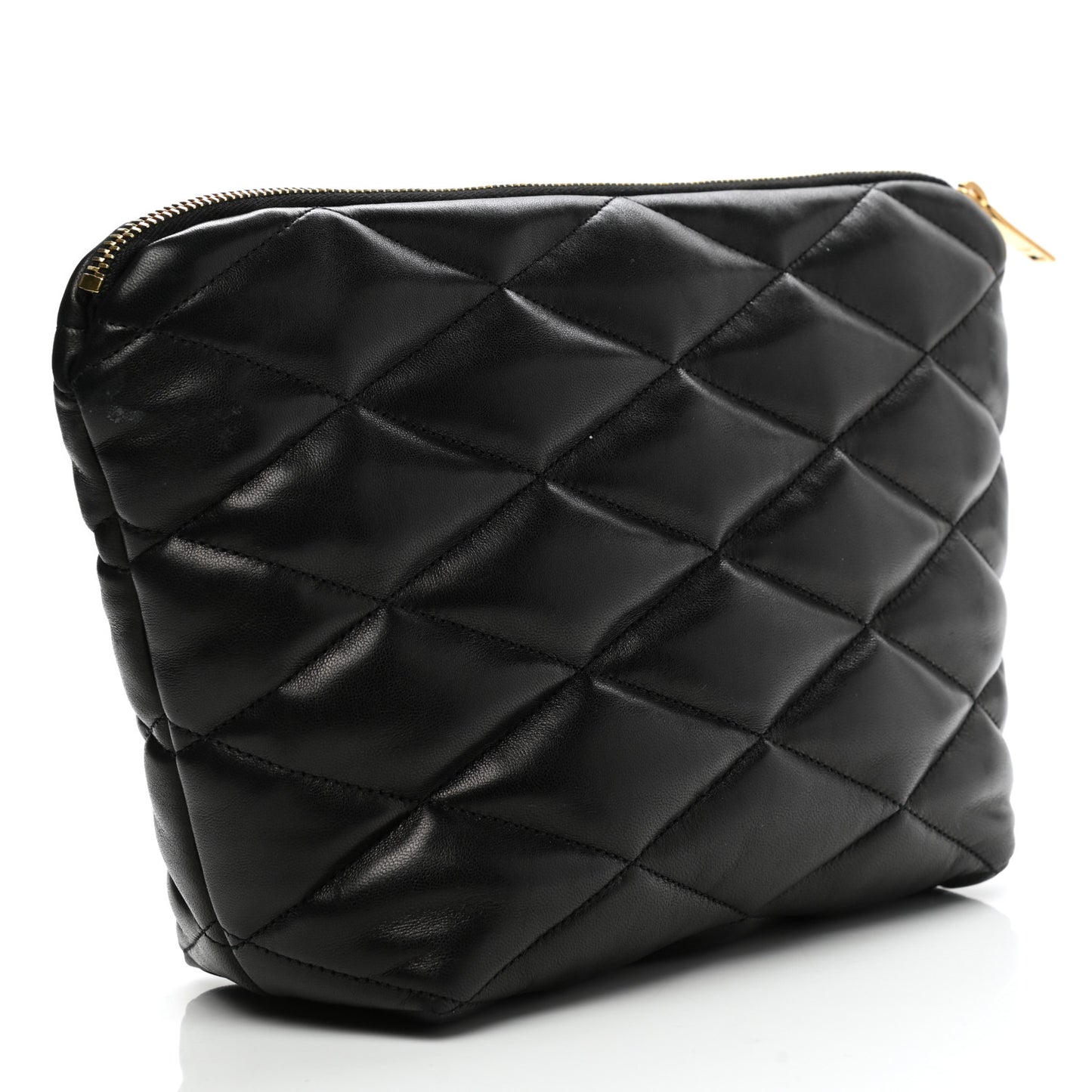Lambskin Monogram Medium Sade Puffer Pouch Black