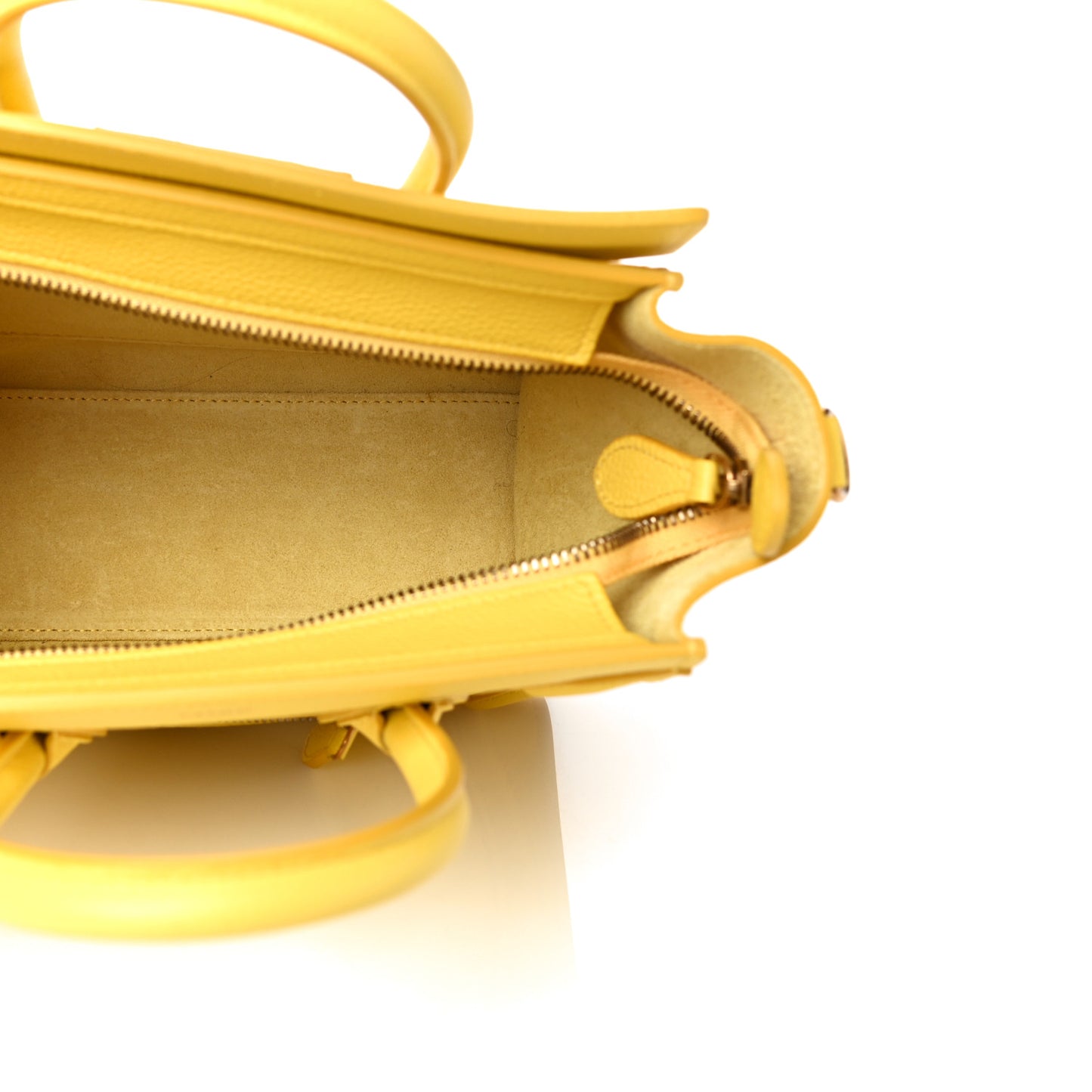 Drummed Calfskin Nano Luggage Citron