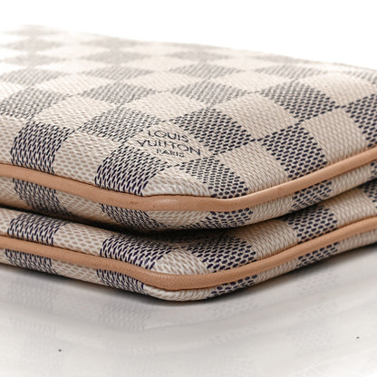 Louis Vuitton Damier Azur Double Zip Pochette 10 of 11